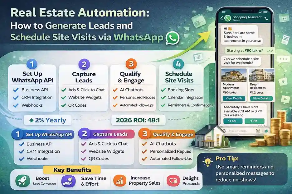 Real Estate Automation: How to Generate Leads & Schedule Site Visits via WhatsApp