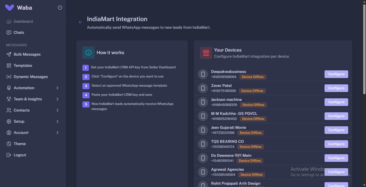 IndiaMart Integration — Automatically Send WhatsApp Business API Messages to New IndiaMart Leads
