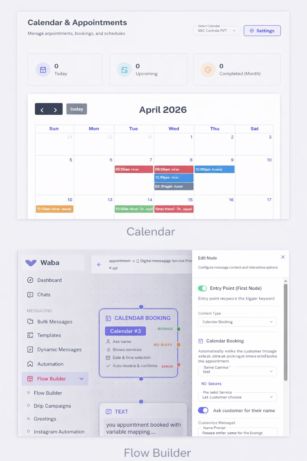 Calendar & Appointments — WhatsApp Business API Automated Booking & Scheduling System