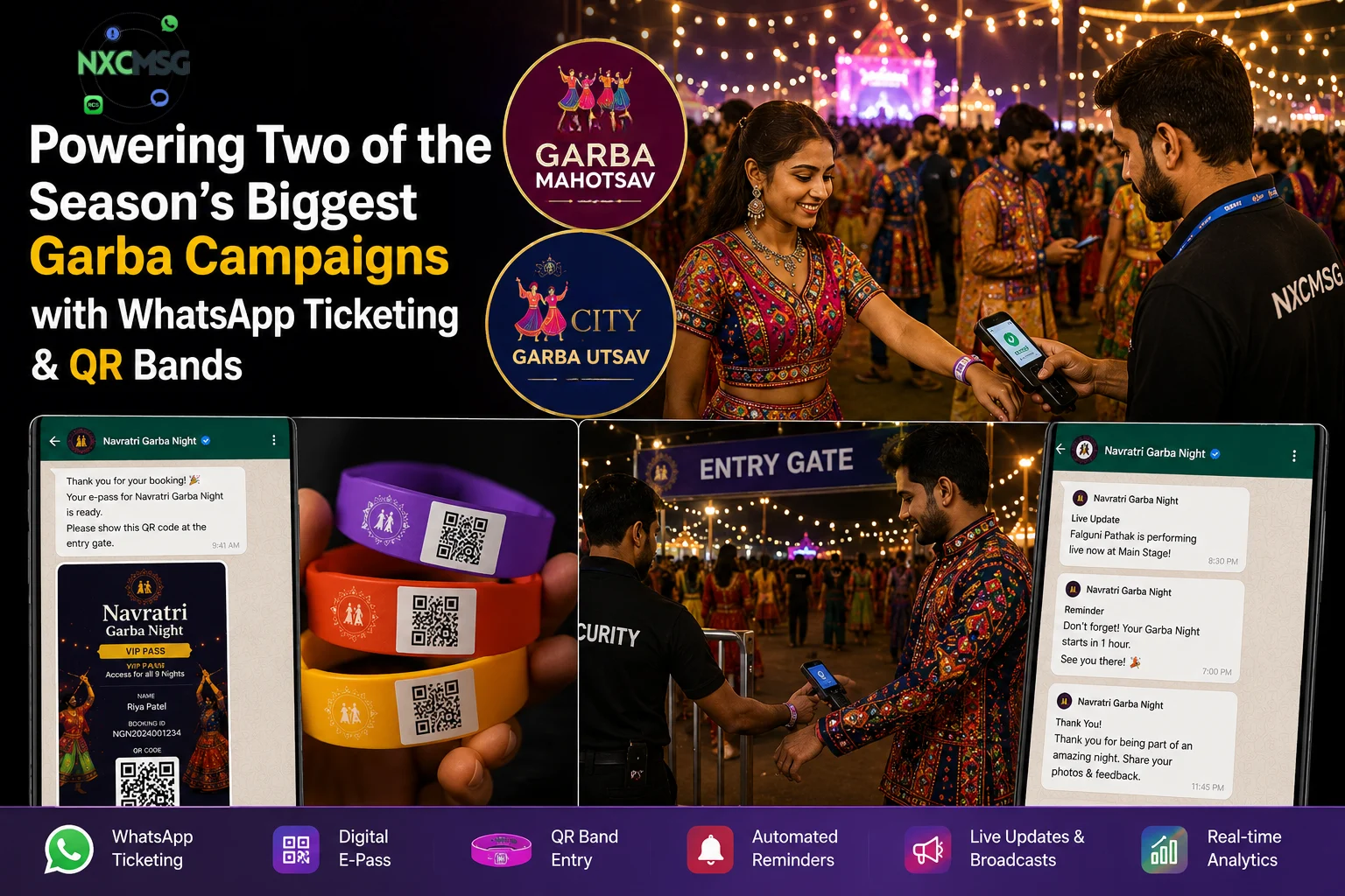 Powering the Season's Biggest Garba Campaigns with WhatsApp Ticketing & QR Bands | NXCMSG